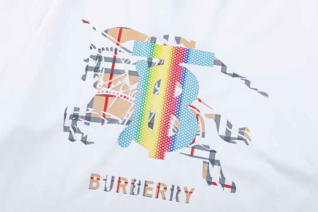 BURBERRY Logo Classic Retro Same Style T 260 Versatile : White Size：XS~L